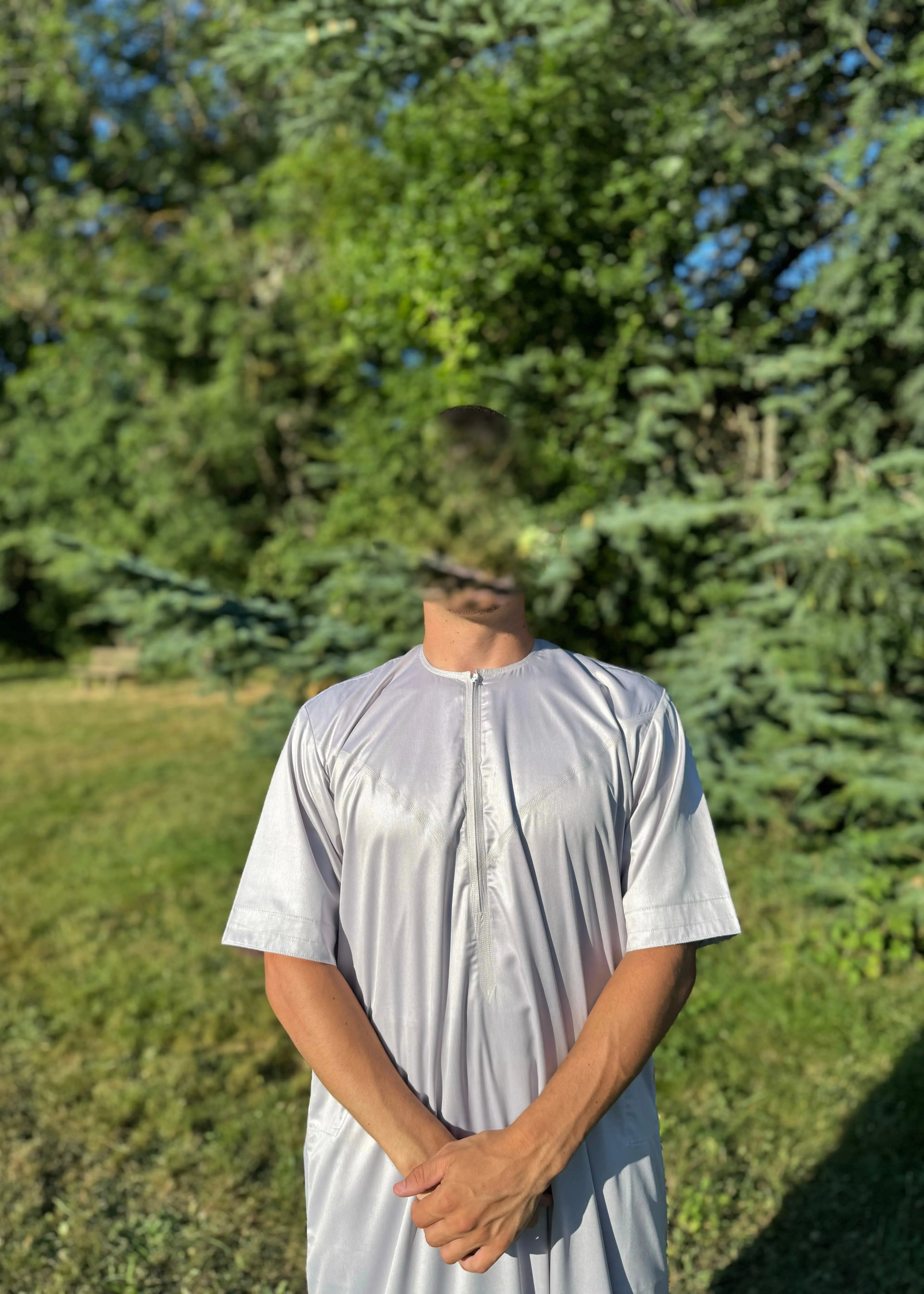 Qamis Gris Argenté - Emirati - Emqamis