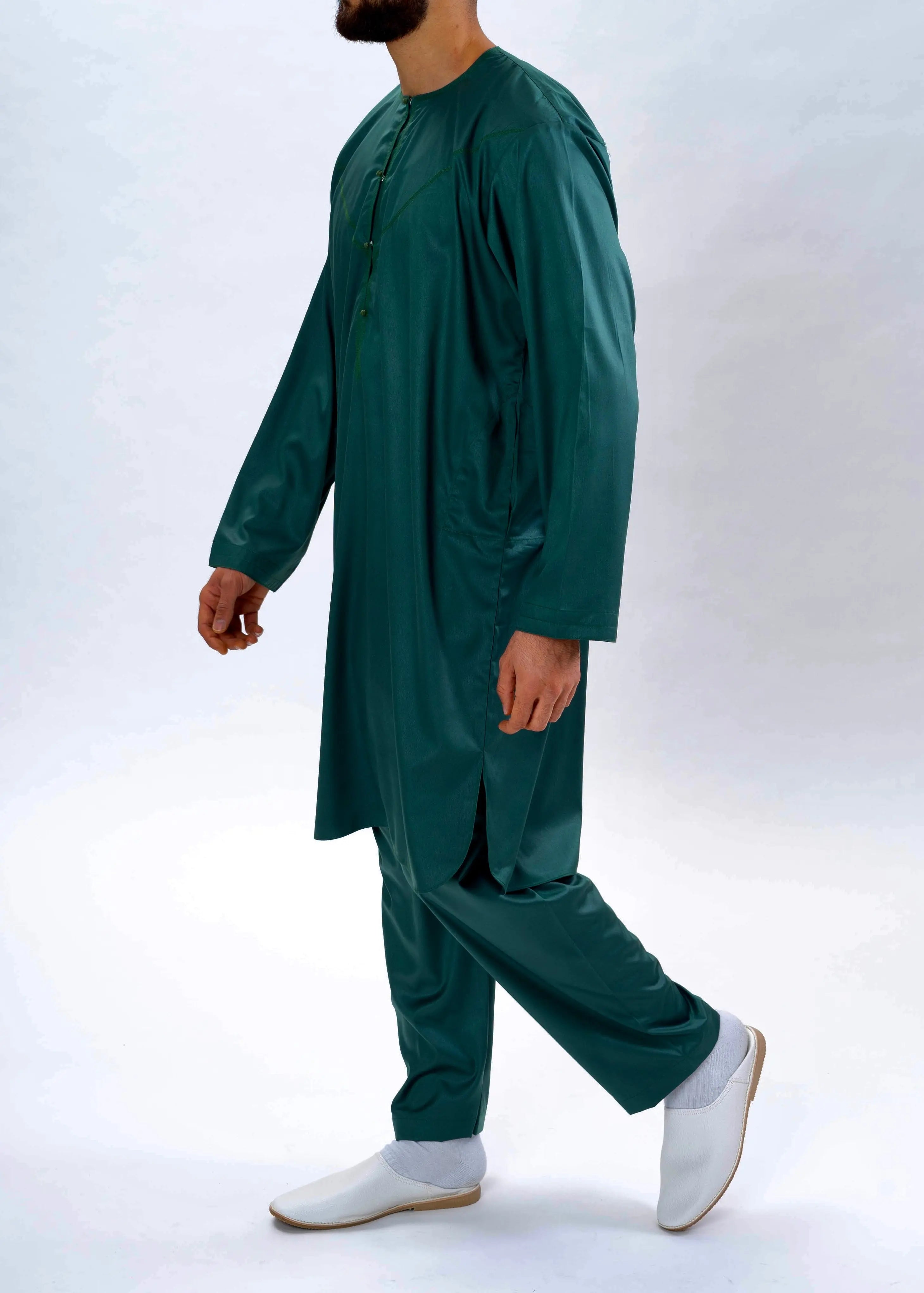 Qamis Vert Bouteille - Pakistanais - Emqamis