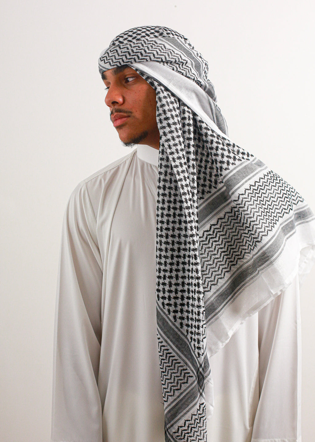 Shemagh de Palestine | Noir et Blanc - Emqamis