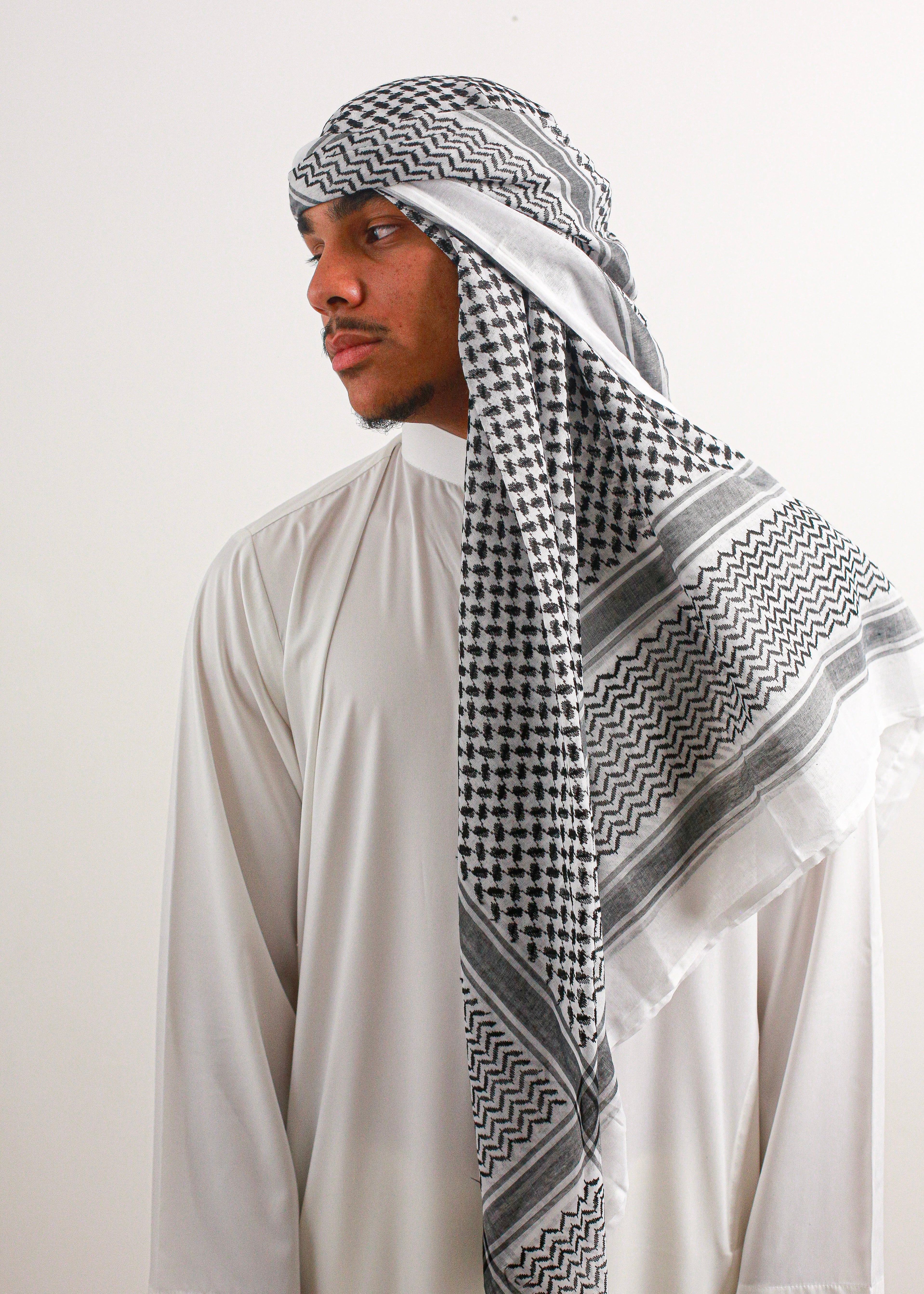 Shemagh de Palestine | Noir et Blanc - Emqamis